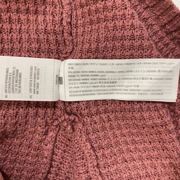 Hollister Mock Neck Waffle Knit Cropped Sweater Dusty Rose/Mauve XS - Picture 5 of 13